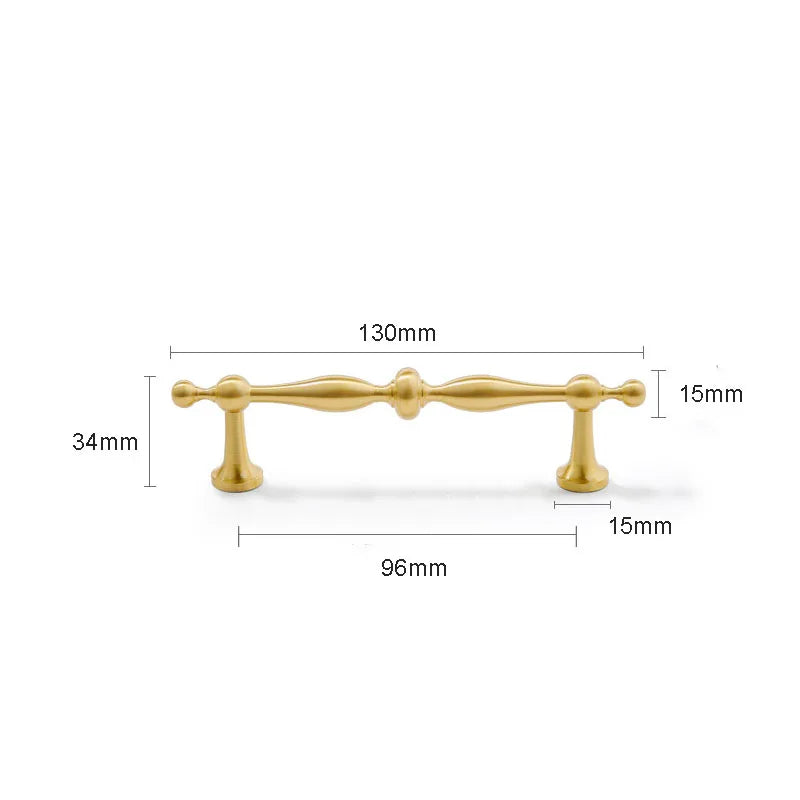 New Brass Cabinet Handles – Modern T-Bar Pulls and Drawer Knobs for Kitchen and Wardrobe 130mm Handles