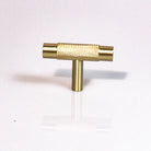 Knurled Brass T-Bar Handles – Modern Cabinet Knobs and Kitchen Cupboard Pulls L50mm 9005 knob
