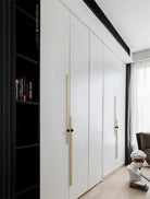 Black and Gold Cabinet Pulls - Double Color Aluminum Zinc Alloy Handles for Wardrobes and Kitchens Handles