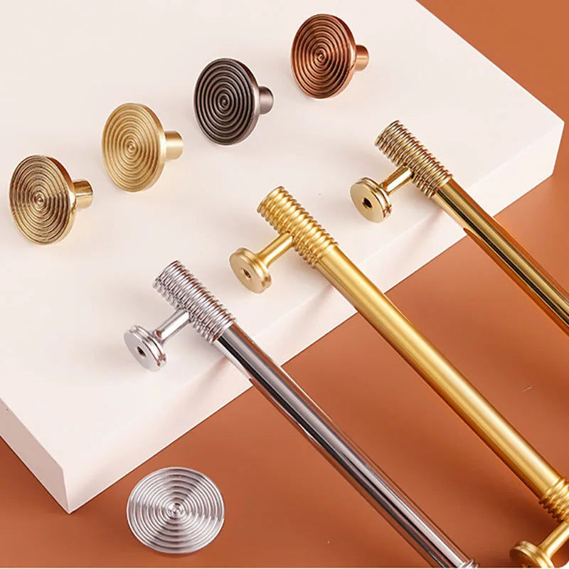 Gold Chrome Polished Gold Spiral Deco Furniture Handles – Modern Kitchen Cabinet and Wardrobe Pulls Handles