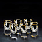 Dlight Decor 6pc Gold Rim Spirits Glass Set – Gilt Small Wine & Baijiu Cups 6pcs / 15ml