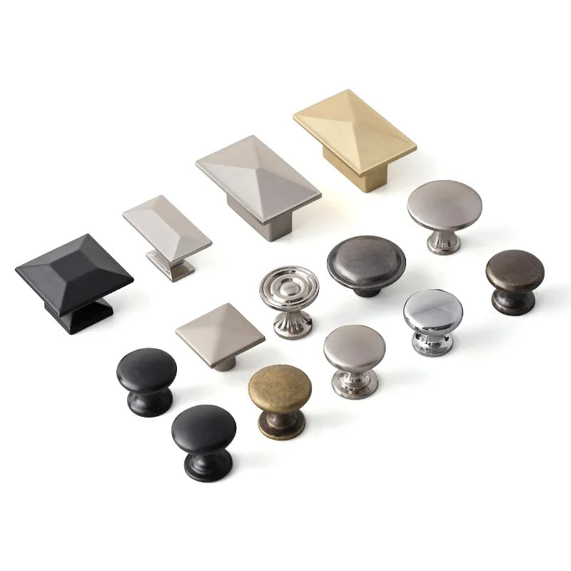 Modern Zinc Alloy Drawer Knobs - Single Hole Cabinet Handles for Dresser and Shoe Cabinets Knobs