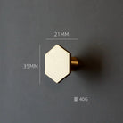 1 Piece - Mini Hexagon Gold Drawer Knob – Luxury Zinc Alloy Single Hole Handle for Cabinets and Doors Shiny gold-35mm