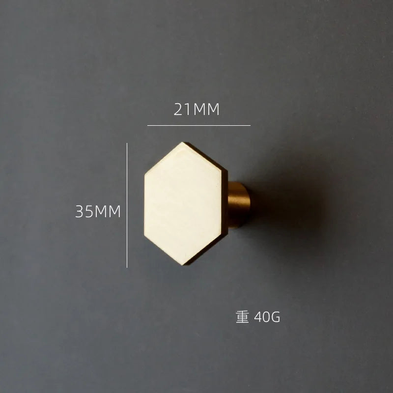 1 Piece - Mini Hexagon Gold Drawer Knob – Luxury Zinc Alloy Single Hole Handle for Cabinets and Doors Shiny gold-35mm
