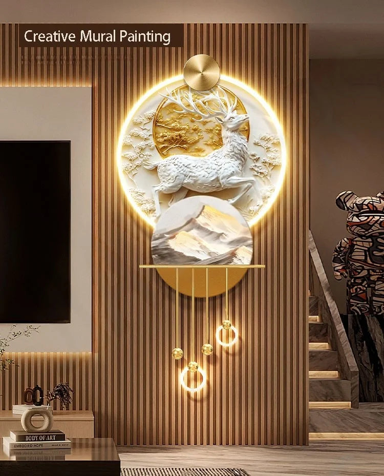 Dlight Decor Elk Mural LED Wall Light Pendant Wall Art