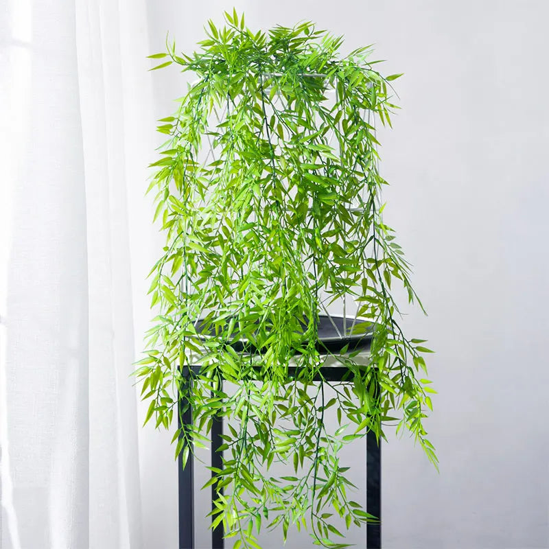 Dlight Decor 105cm Hanging Bamboo Leaf Vine for Garden and Home Wall Decor