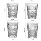 Dlight Decor 4pc Diamond Glass Set 310ml Clear Cups 310ml / 4pcs Glass