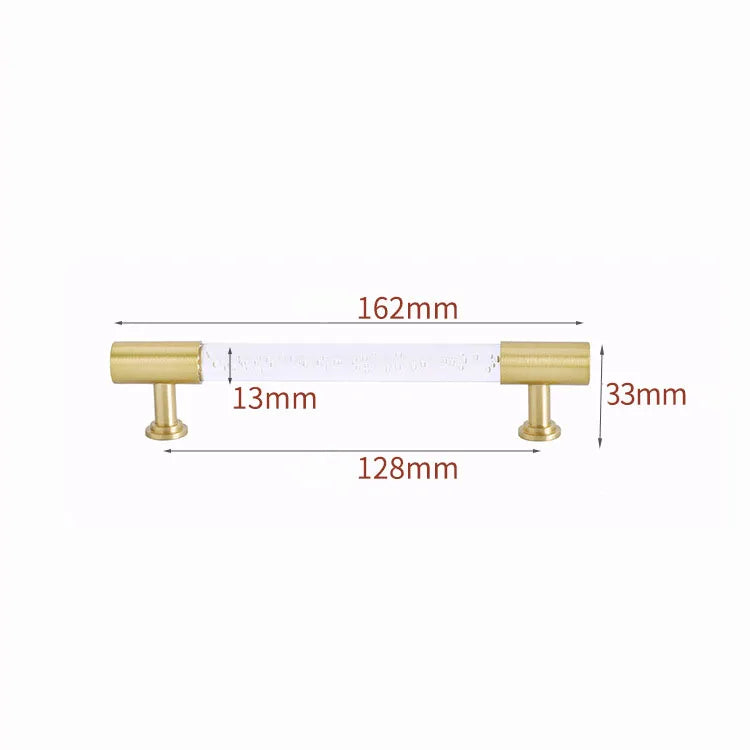 Transparent Acrylic Furniture Handles – Brass Cabinet Pulls and Wardrobe Knobs bubble 162mm Handles