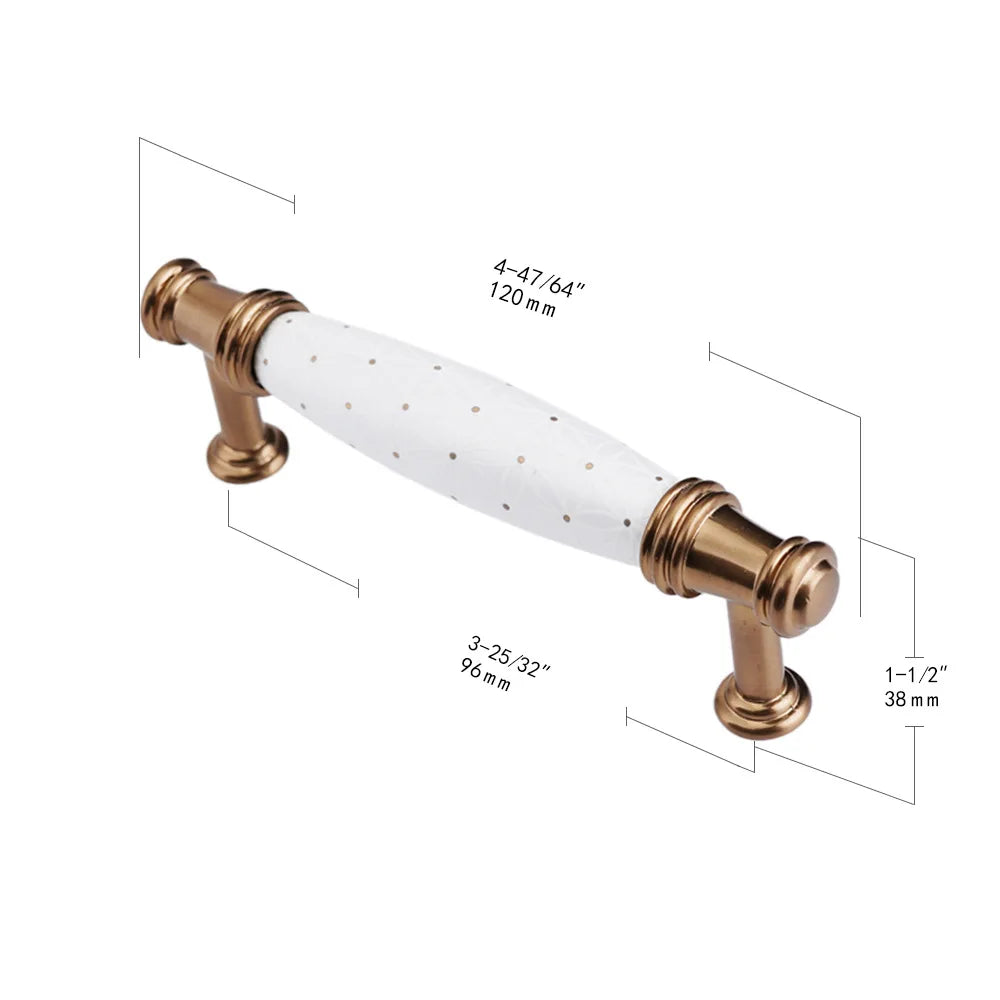 Pearl White Ceramic Cabinet Handles – Elegant Knobs for Wardrobes Drawers and Kitchen Furniture 273-96 Handles