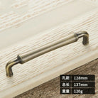 Retro Bronze and Black-Red Cabinet Handles - Nordic Square Zinc Alloy Pulls for Wardrobes and Furniture Bronze 128mm