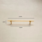 Champagne Acrylic and Brass Cupboard Handles – T-Bar Drawer Pulls for Bedroom and Bathroom 220mm Handles