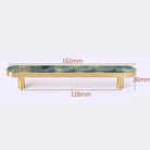 Brass and Acrylic Cabinet Handles – Colorful European Wardrobe Pulls for Furniture (96/128mm Hole Distance) 162mm D