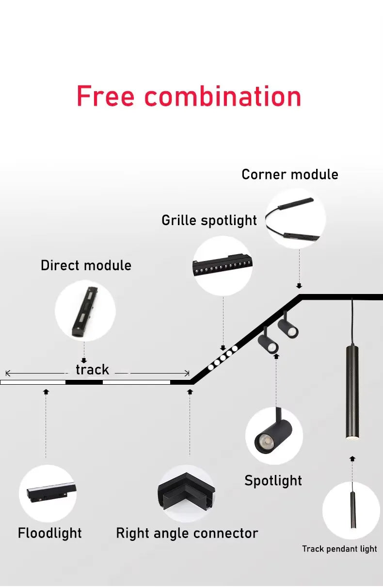 LED Magnetic Folding Spotlight Track Light Industrial Fashion Decor Lamp No Main Light Modern Design Popular Cool