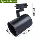 E27 LED Track Light Holder Base - 2-Wire Rotatable Ceiling Rail Lamp Fittings C Black ceiling light