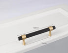 Solid Brass Knurled Cabinet Handles – Gold and Black Wardrobe Knobs and Drawer Pulls 9010-128B Handles