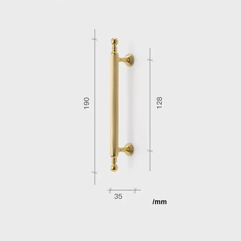 Polished Gold Brass Furniture Handles – Chrome Cabinet Pulls and French Wardrobe Drawer Knobs TB9021-PG190 Handles