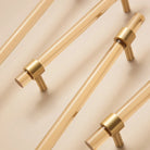 Champagne Acrylic and Brass Cupboard Handles – T-Bar Drawer Pulls for Bedroom and Bathroom Handles