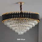 Modern Led Luxury Black Gold Crystal Chandeliers - Elegant Indoor Lighting Fixture For Living And