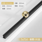 Black and Gold Cabinet Pulls - Double Color Aluminum Zinc Alloy Handles for Wardrobes and Kitchens 5251A-192mm Handles