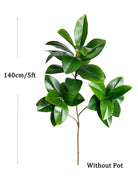 Dlight Decor 140cm Banyan Tree with Real Touch Fiddle Leaves for Home and Office Decor 140cm 3Forks