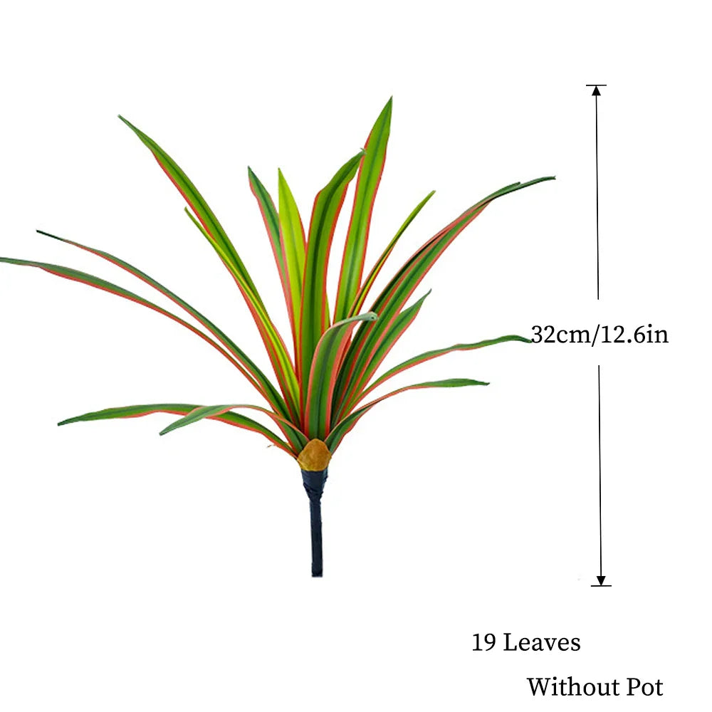 Dlight Decor Chlorophytum Grass Plant for Desktop and Indoor Styling 19Leaves-Red