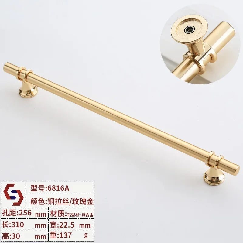 Modern T-Bar Cabinet Knobs and Handles – Sleek and Decorative Design Gold drawing 256 Handles